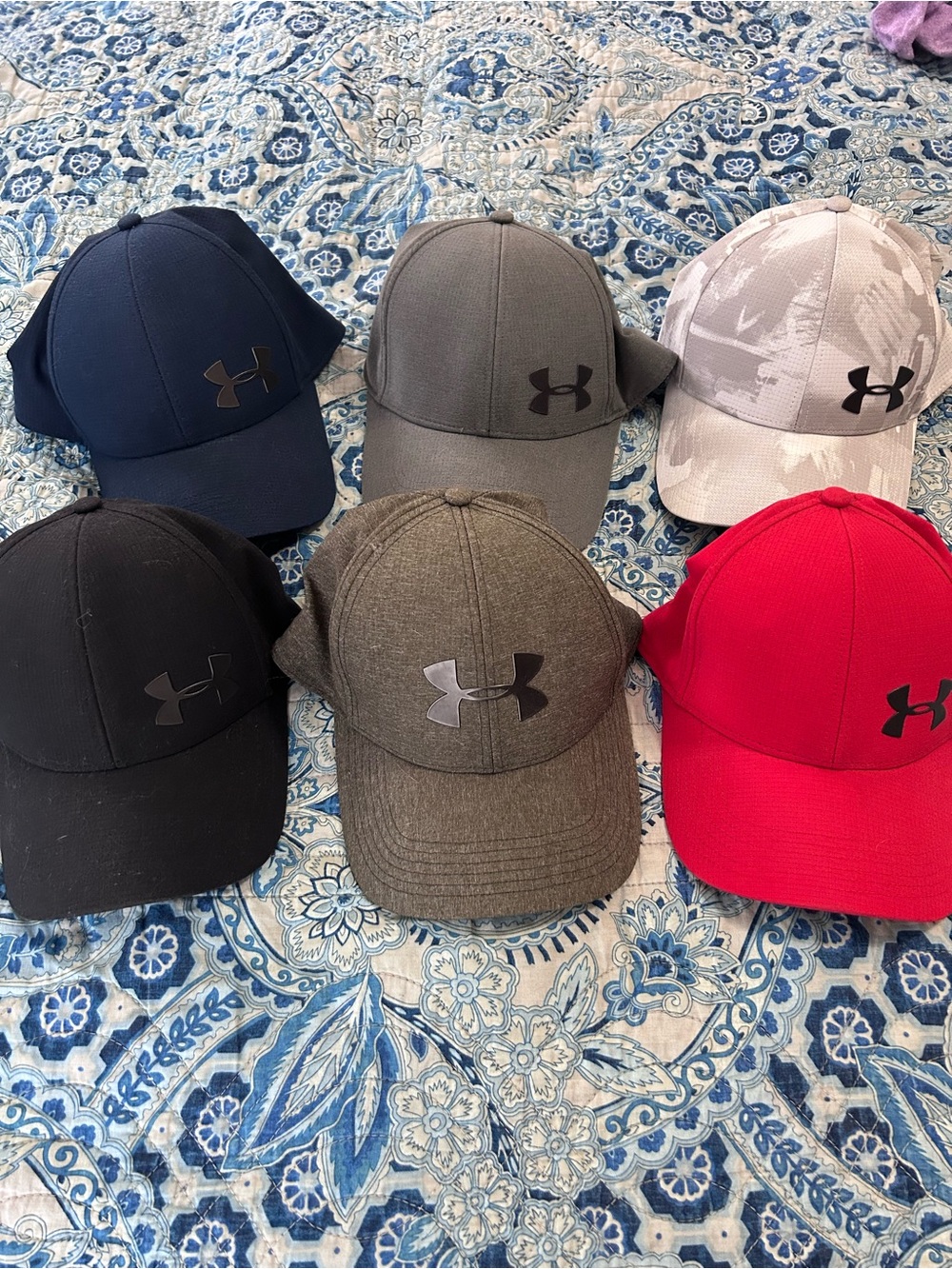 Under Armour Six-Pack Hat Set - Navy, Gray, Camo, Black, Olive, Red